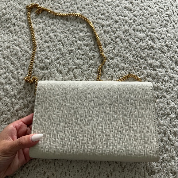 SAINT LAURENT Uptown Chain Wallet in Grain De Poudre Embossed Leather - Picture 3 of 5